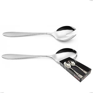 Kappa Sandblasted 2-piece salad set in display box, 18/10 (AISI304), thickness 2.5 mm
