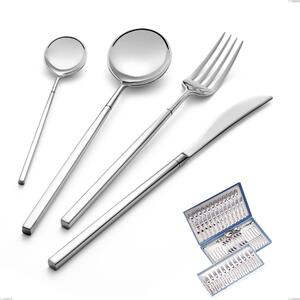 Kyoto 75-Piece Cutlery Set in Canteen Box, Polished Stainless Steel (Aisi 304)