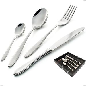 Kappa Sandblasted 24 Piece Cutlery Set in Display Box, 18/10 (AISI304), Thickness 2.5 mm