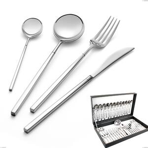 Kyoto 51 Piece Cutlery Set in Canteen Box, Polished Stainless Steel (Aisi 304)