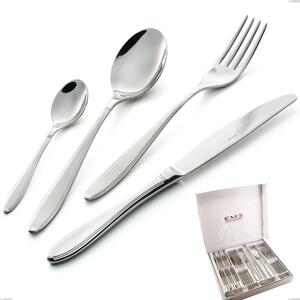 Kappa Sandblasted 24 Piece Cutlery Set in Box, 18/10 (AISI304), 2.5 mm Thickness