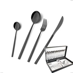 Kyoto Black 51-piece cutlery set in canteen box, Stainless Steel (Aisi 304) with polished PVD treatment