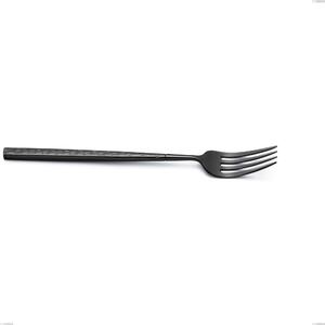 Kyoto Origami Black Table Fork, Stainless Steel (Aisi 304) with Glossy Steel PVD Treatment, Length 218 mm