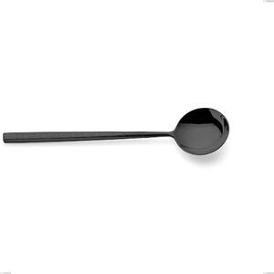 Kyoto Origami Black Table Spoon, Stainless Steel (Aisi 304) with Polished PVD Coating, Length 210 mm