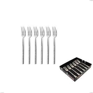 Set of 6 Kyoto Origami Dessert Forks in Display Case, Polished Stainless Steel (Aisi 304)