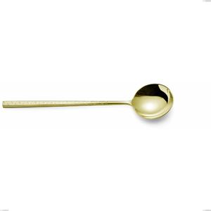 Kyoto Origami Tin Gold Serving Spoon, Stainless Steel (Aisi 304) with Polished Steel PVD Treatment, Length 238 mm
