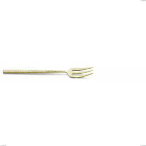 Kyoto Origami Tin Gold Dessert Fork, Stainless Steel (Aisi 304) with Polished PVD Treatment, Length 153 mm