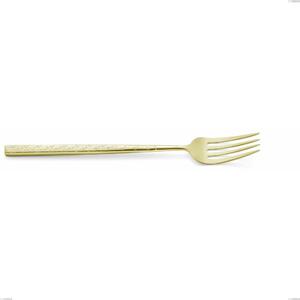 Kyoto Origami Tin Gold Table Fork, Stainless Steel (Aisi 304) with Polished Steel PVD Treatment, Length 218 mm