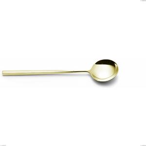 Kyoto Tin Gold Serving Spoon, Stainless Steel (Aisi 304) with Polished Steel PVD Treatment, Length 238 mm