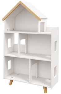 ZONEKIZ 3-Tier Children's Toy Storage Unit with 6 Bins, Freestanding Organiser Shelf for Playroom, White