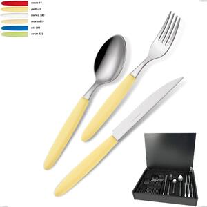 24 Piece Light Cutlery Set in Wooden Case, Stainless Steel 18.c