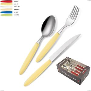 Light Coloured Cutlery Set 24 Pieces, Stainless Steel 18.c