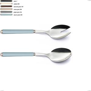 Gres Line Salad Cutlery Set, 18/10 AISI 304 Stainless Steel with Acrylic Handles, Length 238 mm, Name: Linea Gres