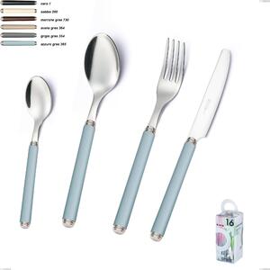 You&Me 16-Piece Cutlery Set Linea Gres, Stainless Steel 18/10 AISI 304 with Acrylic Handles