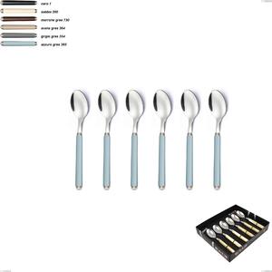 Showcase Pack 6 Pieces Coffee Spoon Linea Gres, Stainless Steel 18/10 AISI 304 with Acrylic Handles