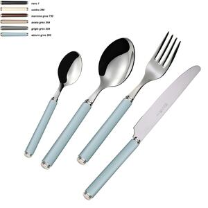 Coloured Cutlery Set 4 Pieces LINEA GRES 1 Knife 1 Fork 1 Spoon 1 Coffee Spoon in Stainless Steel 18/10