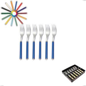 Showcase Pack of 6 Dessert Forks, Linea, Polished 18/10 Stainless Steel (AISI304), Acrylic Handles