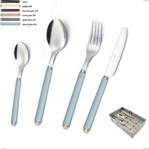 16-Piece Linea Gres Cutlery Set in Display Box, 18/10 AISI 304 Stainless Steel with Acrylic Handles
