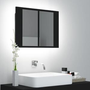 LED Bathroom Mirror Cabinet Black 60x12x45 cm Acrylic