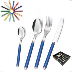 24-Piece Cutlery Set from Linea in Showcase Packaging, Polished 18/10 Stainless Steel (AISI304), Acrylic Handles