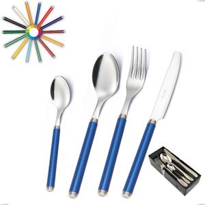 24-Piece Cutlery Set from Linea in Space-Saving Packaging, Polished 18/10 Stainless Steel (AISI304), Methacrylate Handles