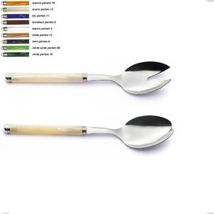 Pearl Line Salad Cutlery Set in 18.10 AISI430 Steel Length 238 mm ABS Handle with Double Ring Dishwasher Safe