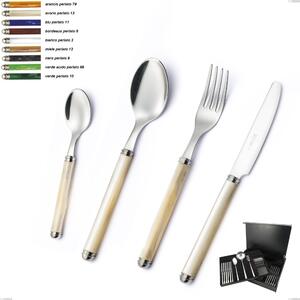 75-Piece Pearl Line Cutlery Set in Wooden Case, Stainless Steel 18/10 (AISI304)