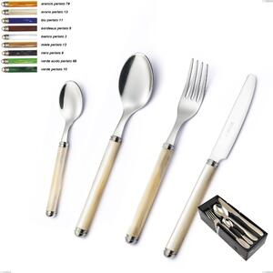Pearl Line 24-Piece Cutlery Set in Space-Saving Packaging, Stainless Steel 18/10 (AISI304)