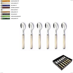Showcase Pack 6 Pieces Coffee Spoon pearl line collection, Stainless Steel 18/10 (AISI304)