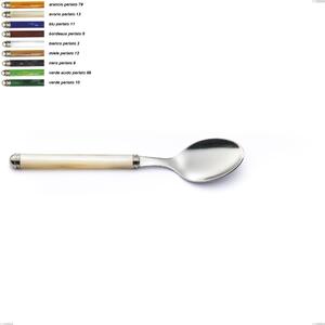 Pearl Line Table Spoon in 18.10 AISI430 Stainless Steel with Dual Ring ABS Handle Dishwasher Safe
