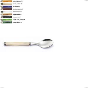 Pearl line collection Coffee Spoon in 18.10 AISI430 Steel, 14.7 cm Length, ABS Handle, Double Ring, Dishwasher Safe