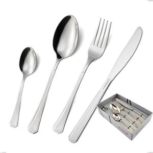 Loira 16-piece cutlery set in showcase box, economical knife, Polished Aisi 304 stainless steel, 2 mm thickness, Classic design