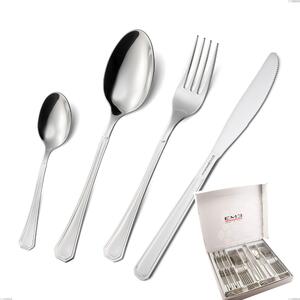Loira 24-Piece Cutlery Set in Presentation Box, Economical Knife, Polished AISI 304 Stainless Steel, 2mm Thickness, Classic Design