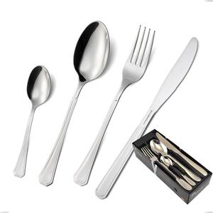 LOIRA 24 Piece Cutlery Set in 18/10 Stainless Steel, Mirror Polished, 2.0 mm Thickness