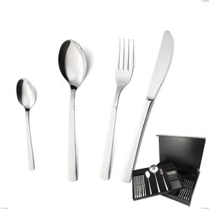 Lux 75-Piece Cutlery Set in Wooden Box, Stainless Steel AISI 304, Polished, 2.5 mm Thickness