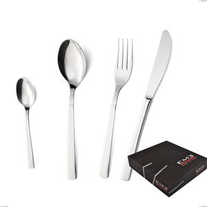 Lux 49 Pieces Cutlery Set in Gift Box, Polished Stainless Steel Aisi 304, 2.5 mm Thickness