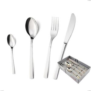 Lux 16-piece cutlery set in showcase box, Polished Aisi 304 stainless steel, 2.5 mm thickness