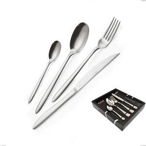 Live 24-piece cutlery set in showcase box, economical knife, polished stainless steel (Aisi 304)