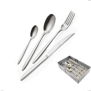 Live 16-piece cutlery set in showcase packaging, economical knife, polished stainless steel (Aisi 304)