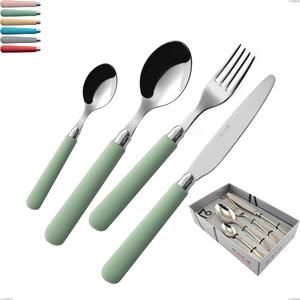 16-piece macarons cutlery set in showcase packaging, 18.10 stainless steel with polished acrylic handles