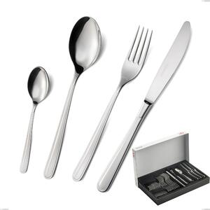 Medea 30-piece cutlery set in panoramic packaging, polished Aisi 304 stainless steel, 3 mm thickness