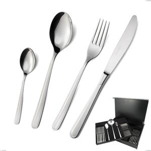 Medea 75-piece Stainless Steel 18.10 (AISI304) Polished Cutlery Set 3.0 mm Thickness in Wooden Case