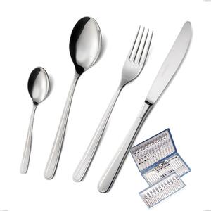 Medea 75 Piece Cutlery Set in Canteen Box, Polished AISI 304 Stainless Steel, 3 mm Thickness
