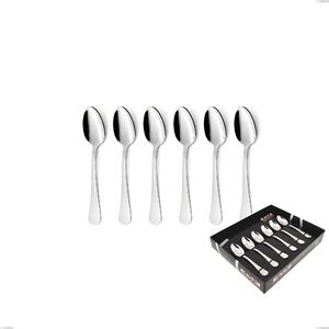Milano Inox 18/10 Set of 6 Moka Spoons in Display Box, Polished Mirror-Finish Stainless Steel 18/10 (AISI304), 2.5 mm Thickness