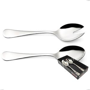 Milano Inox 18/10 2-Piece Salad Set, Mirror-Polished Stainless Steel 18/10 (AISI304), 2.5 mm Thickness, in Display Box