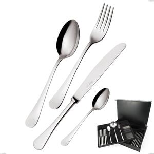 75-Piece Milano Inox 18/10 Cutlery Set in Wooden Case, Mirror-Polished Stainless Steel 18/10 (AISI304), 2.5 mm Thickness