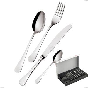 Milano Inox 18/10 30-piece Cutlery Set, Mirror Polished Stainless Steel 18/10 (AISI304), 2.5 mm Thickness in Panoramic Packaging, Economical Knife