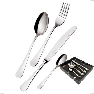 Milano Inox 18/10 24 Pieces Cutlery Set in Display Case, Economical Knife, Polished Mirror Finish Stainless Steel 18/10 (AISI304), 2.5 mm Thickness