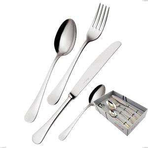 Milano Inox 18/10 16-Piece Cutlery Set in Showcase Box, Mirror-Polished 18/10 Stainless Steel (AISI304), 2.5 mm Thickness