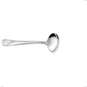 Milano Inciso Sauce Spoon, 18/10 (AISI304) Polished Stainless Steel, Mirror Finish, Engraved Handle, 2.5 mm Thickness, 180 mm Length